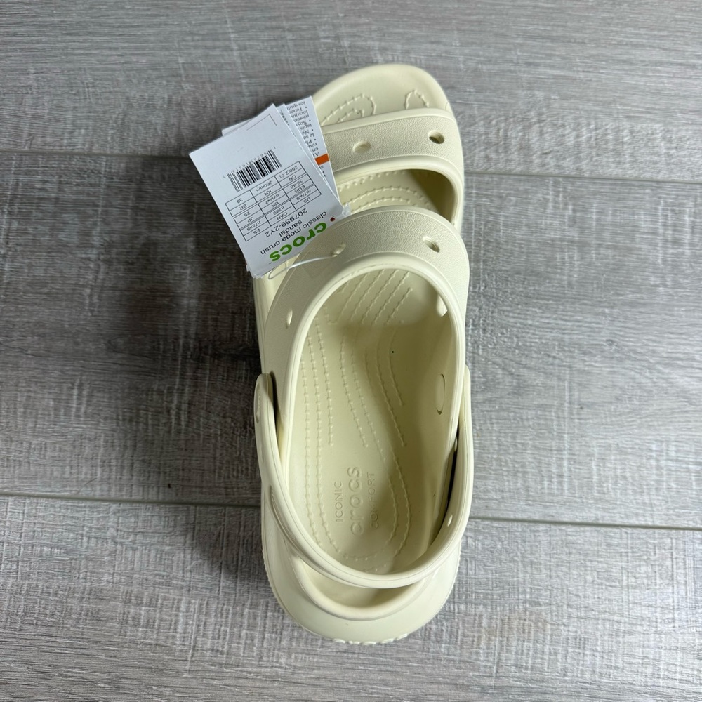 Brand New Crocs Mega Crush Bone Off White Platform chunky Sandals - Size 9 NWT - Picture 5 of 7